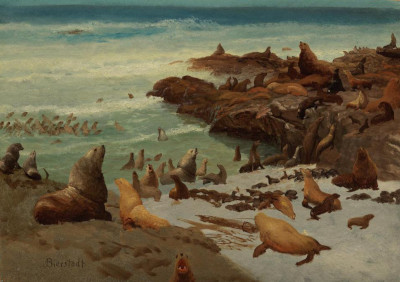 Seal Rocks, Farallones Albert Bierstadt